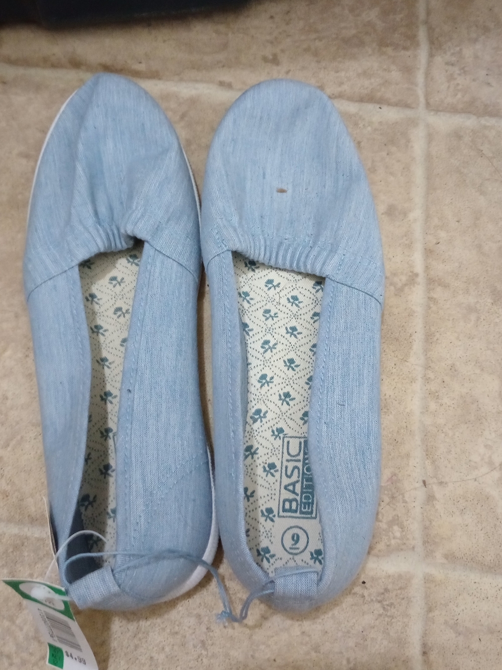 Basic Editions Light Blue Women's Slip-On Flats